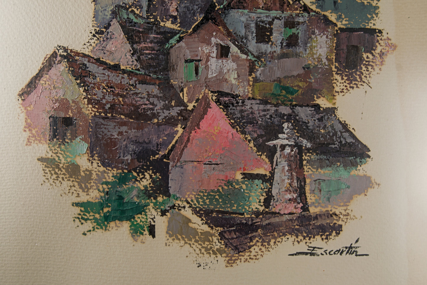 ESTEBAN ESCARTÍN | PUEBLO DE ALTA MONTAÑA (ARQUITECTURA DE LUZ Y PIEDRA) | PINTURA DE PAISAJE | ÓLEO A ESPÁTULA