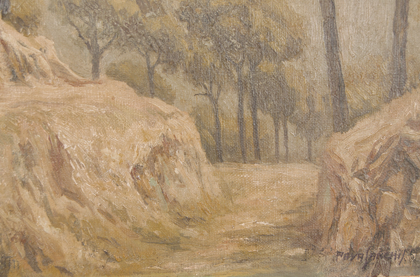 Francisco Payá Sanchís | Paisaje Mediterráneo con Pinos (1947) | Óleo Original