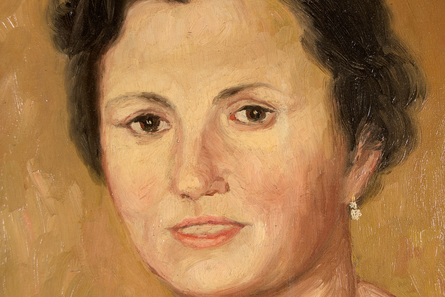 Rogelio Lorenzo | Elegancia Burguesa de los 50: Retrato Femenino | Óleo de Gran Formato | 1955