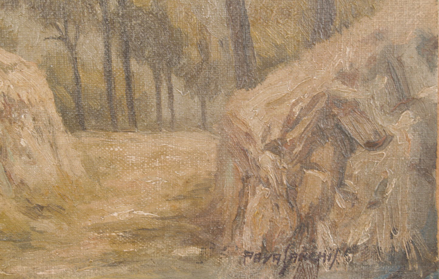 Francisco Payá Sanchís | Paisaje Mediterráneo con Pinos (1947) | Óleo Original