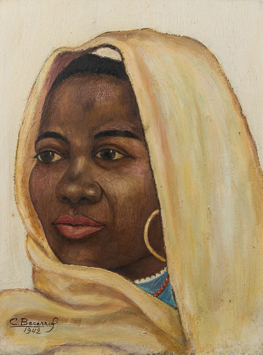 Retrato Femenino de C. Becerra (1942) | Óleo sobre tabla | Retrato Etnográfico S. XX