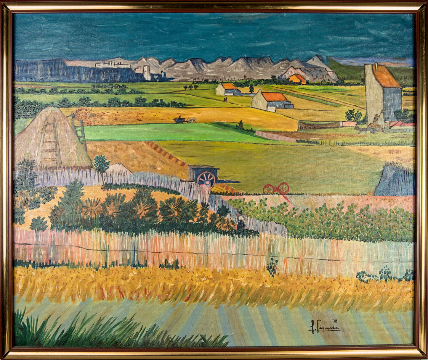 F. Figuerola | Paisaje Rural con Vistas a Montserrat | Óleo sobre Lienzo (1978)