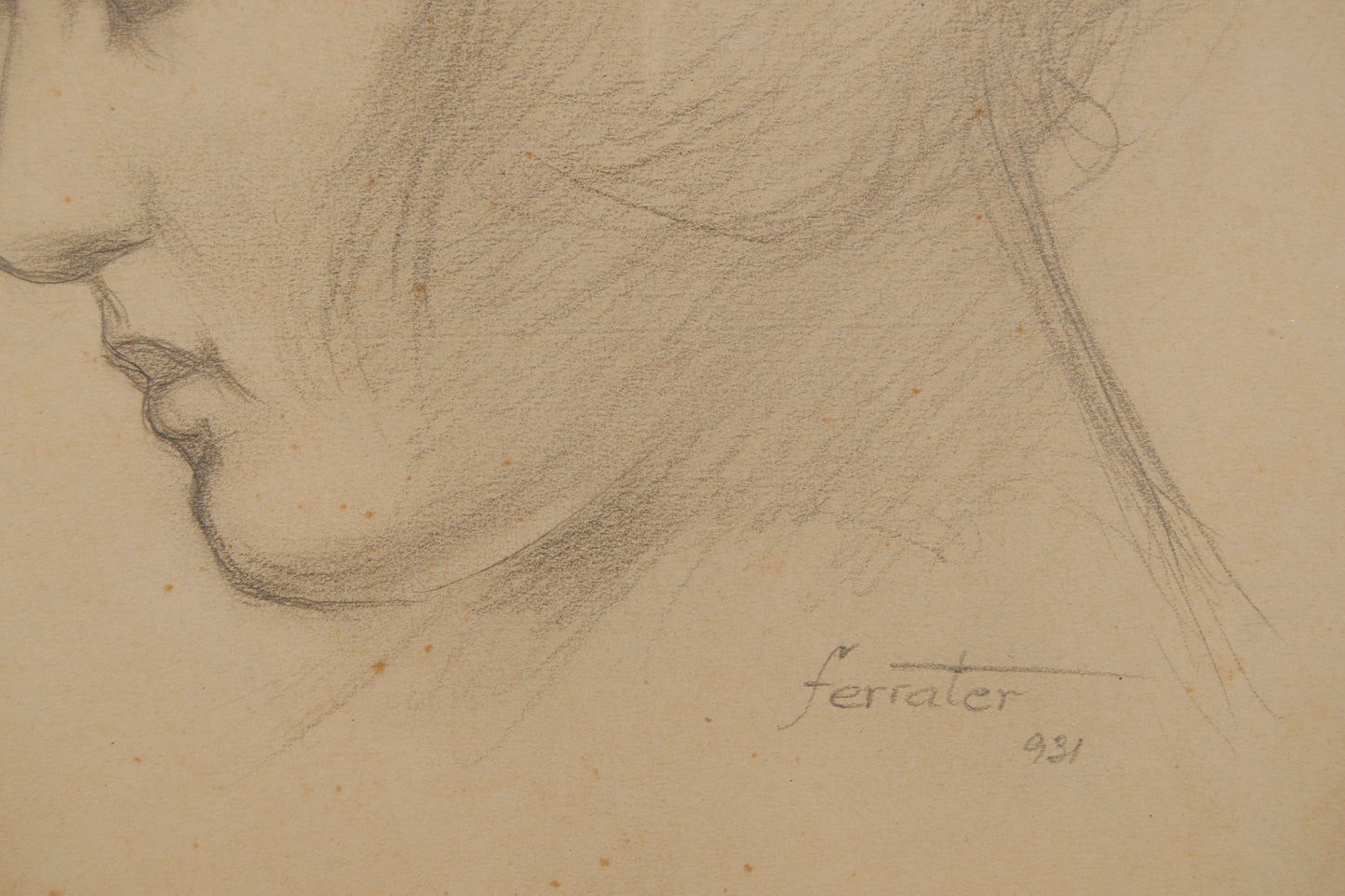 ANTONI DE FERRATER FELIU | ESTUDIO DE PERFILES: RECTO-VERSO | FIGURACIÓN CATALANA | GRAFITO SOBRE PAPEL