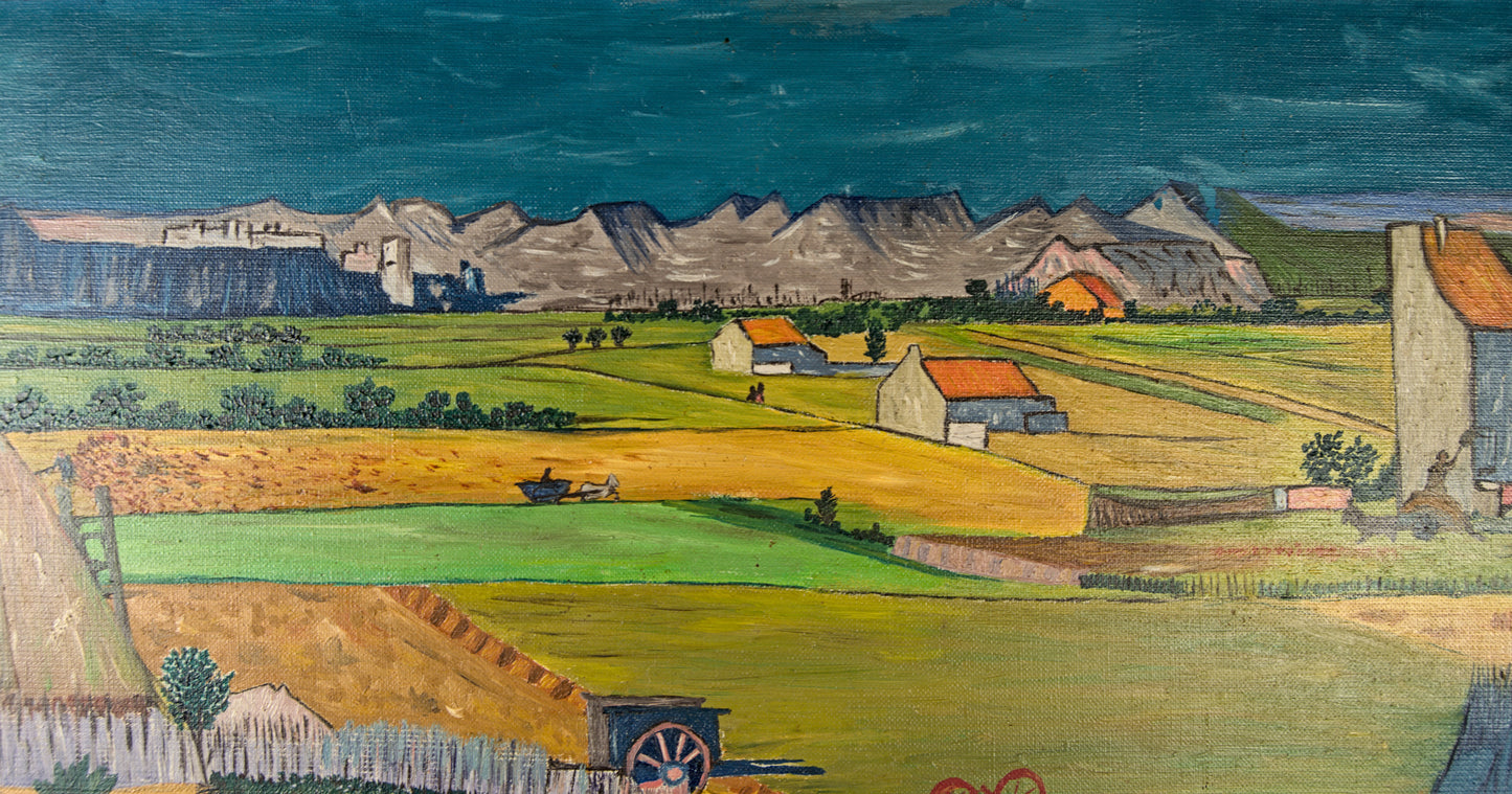 F. Figuerola | Paisaje Rural con Vistas a Montserrat | Óleo sobre Lienzo (1978)