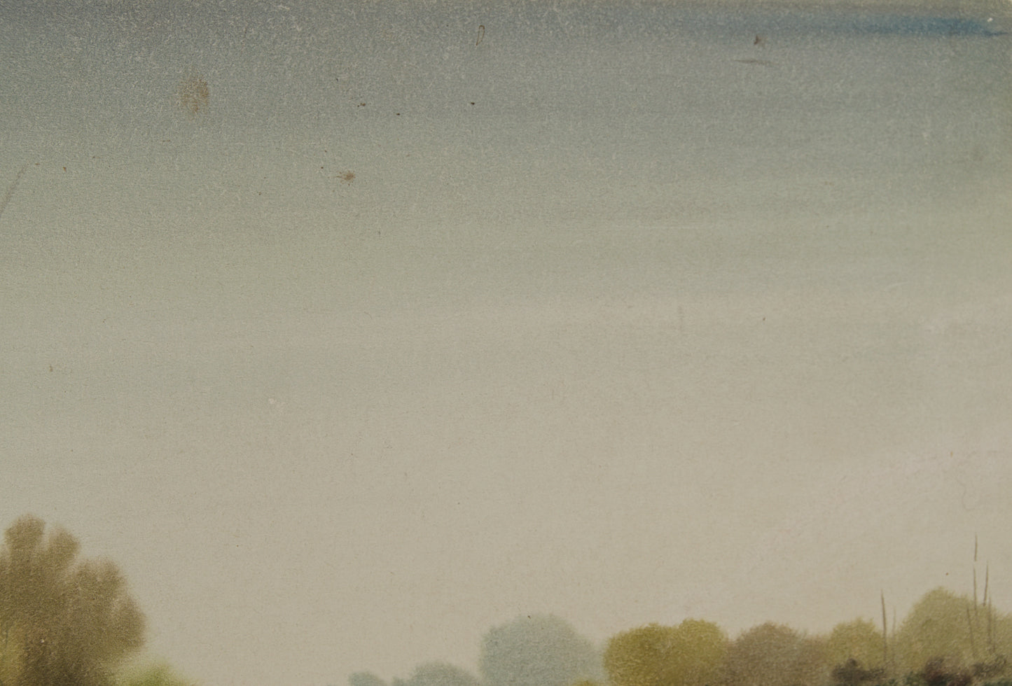 JOAN FUSTER GIMPERA | PAISAJE FLUVIAL CON NIEBLA | ACUARELA ORIGINAL | PAISAJISMO CATALÁN