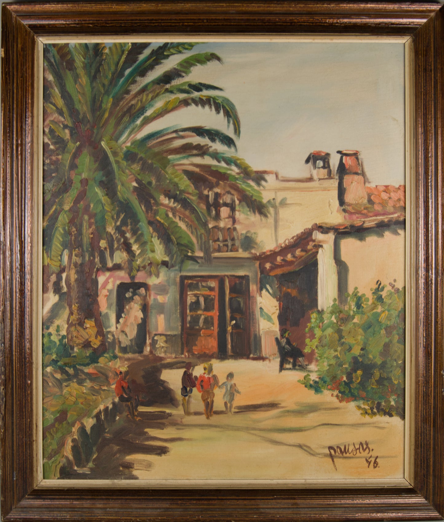 JORDI PAUSAS | LÄNDLICHE LANDSCHAFT MIT STRASSE UND BERG | KATALANISCHE LANDSCHAFTSSCHULE | ÖL AUF LEINWAND