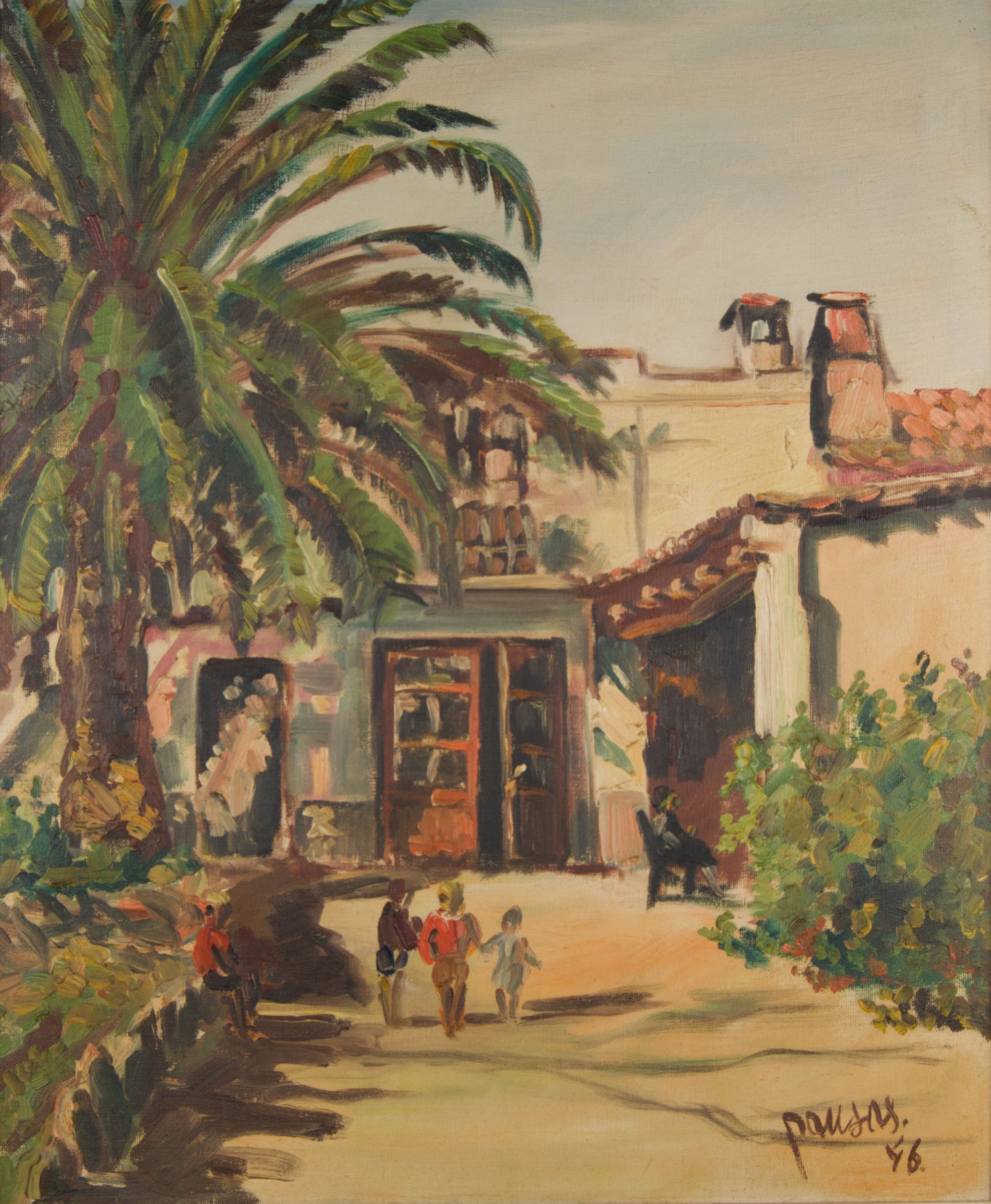 JORDI PAUSAS | LÄNDLICHE LANDSCHAFT MIT STRASSE UND BERG | KATALANISCHE LANDSCHAFTSSCHULE | ÖL AUF LEINWAND