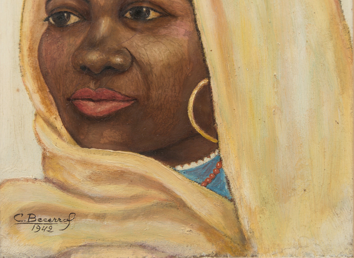 Retrato Femenino de C. Becerra (1942) | Óleo sobre tabla | Retrato Etnográfico S. XX