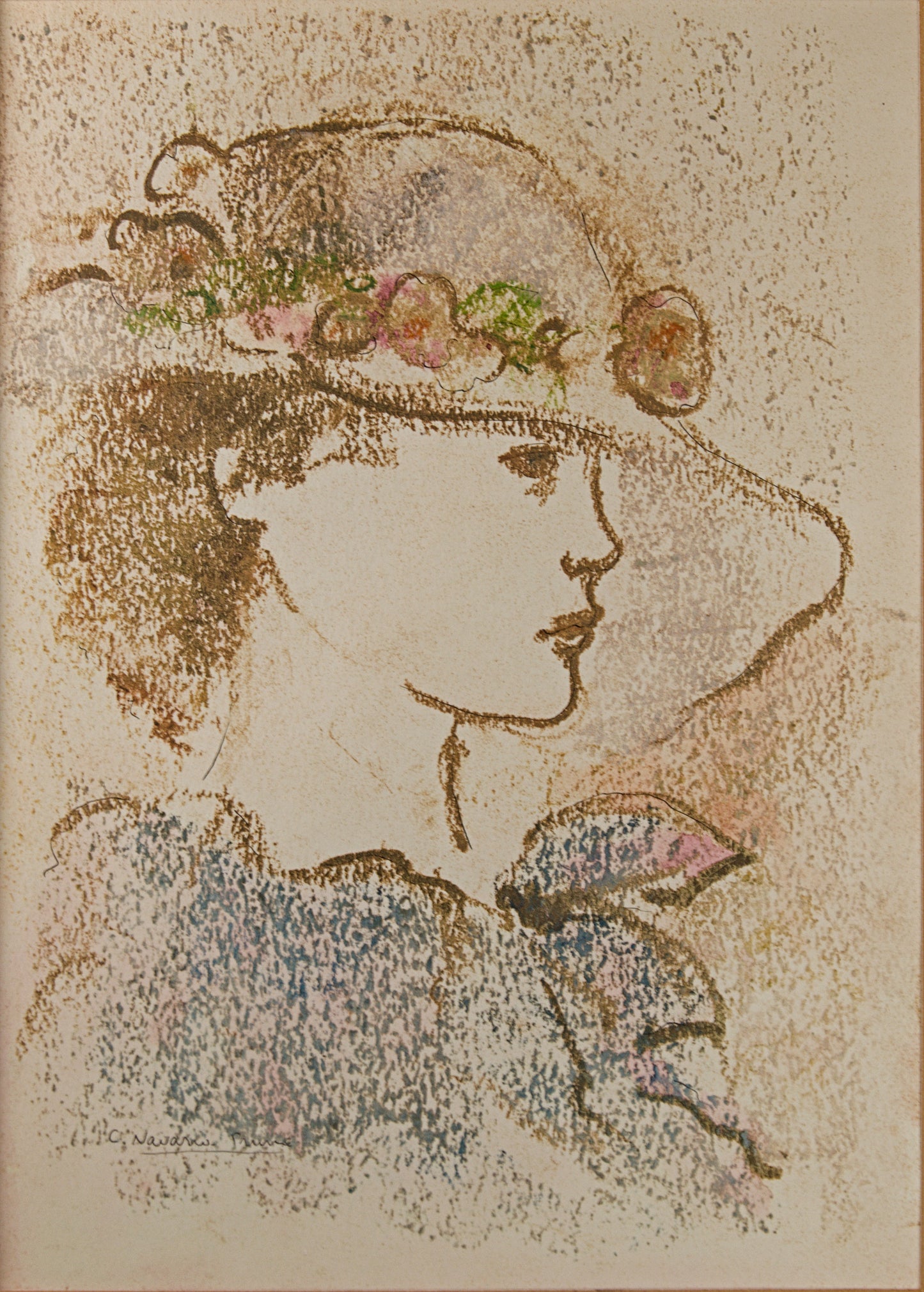 CARME NAVARRA PRUNA | LA DAMA DEL SOMBRERO | RETRATO CONTEMPORÁNEO | TÉCNICA MIXTA