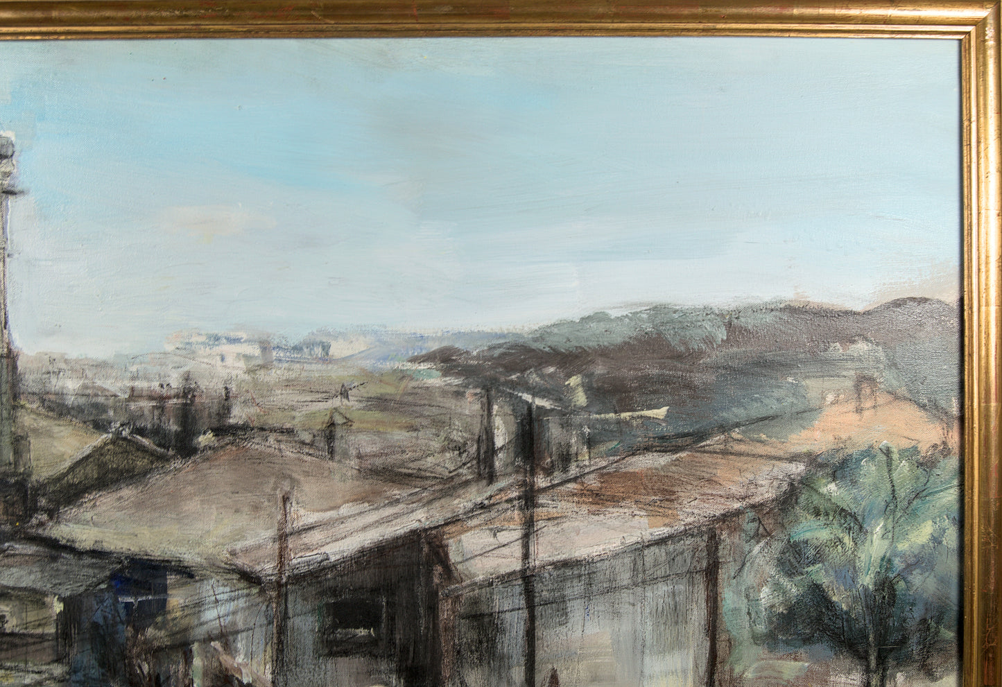 Piotr Perski | Expresionismo Monumental: Paisaje con Campanario XXL | Óleo sobre Lienzo | 2005