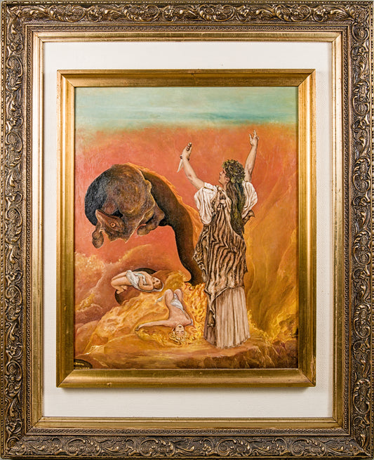 Francisco Benítez | Escena Mitológica (El Sacrificio) (2009) | Óleo | Neofiguración y Surrealismo