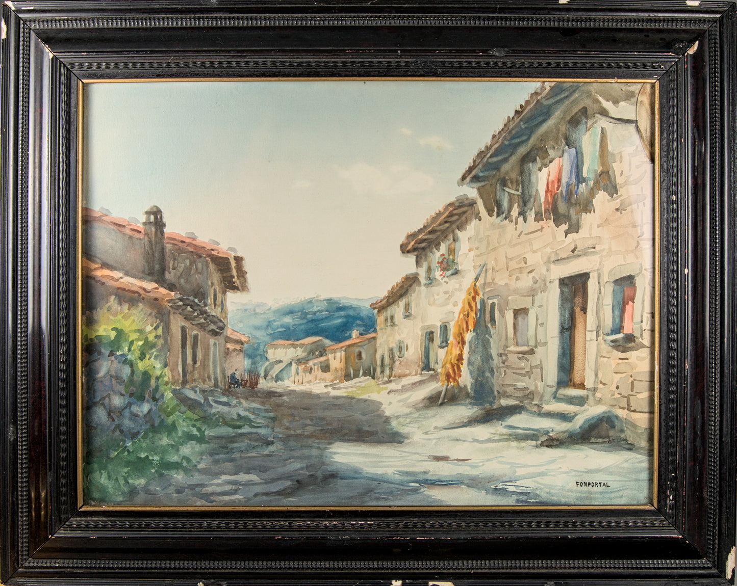 Fonportal | Calle al Sol en Mont-roig del Camp | Acuarela sobre Papel
