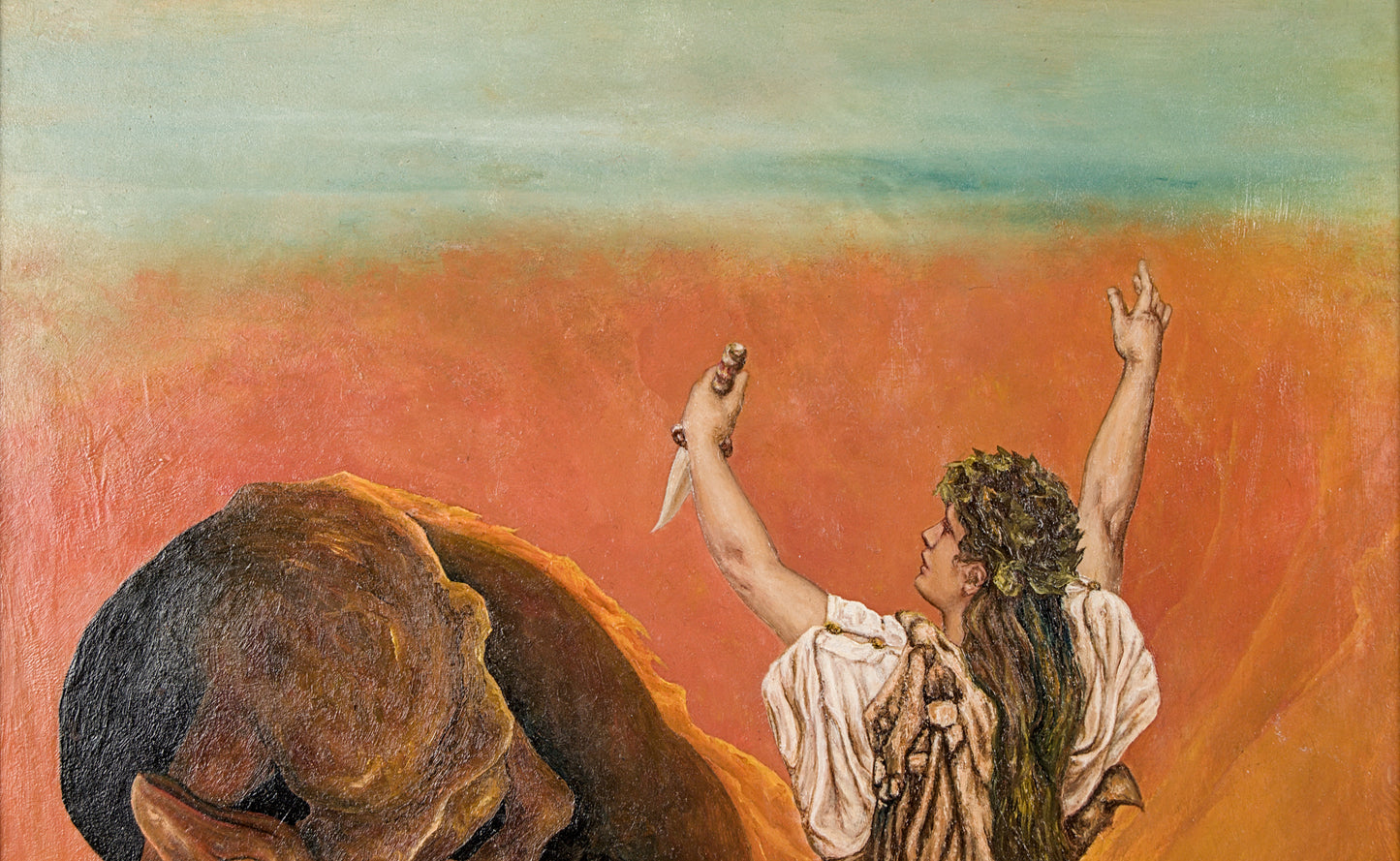 Francisco Benítez | Escena Mitológica (El Sacrificio) (2009) | Óleo | Neofiguración y Surrealismo