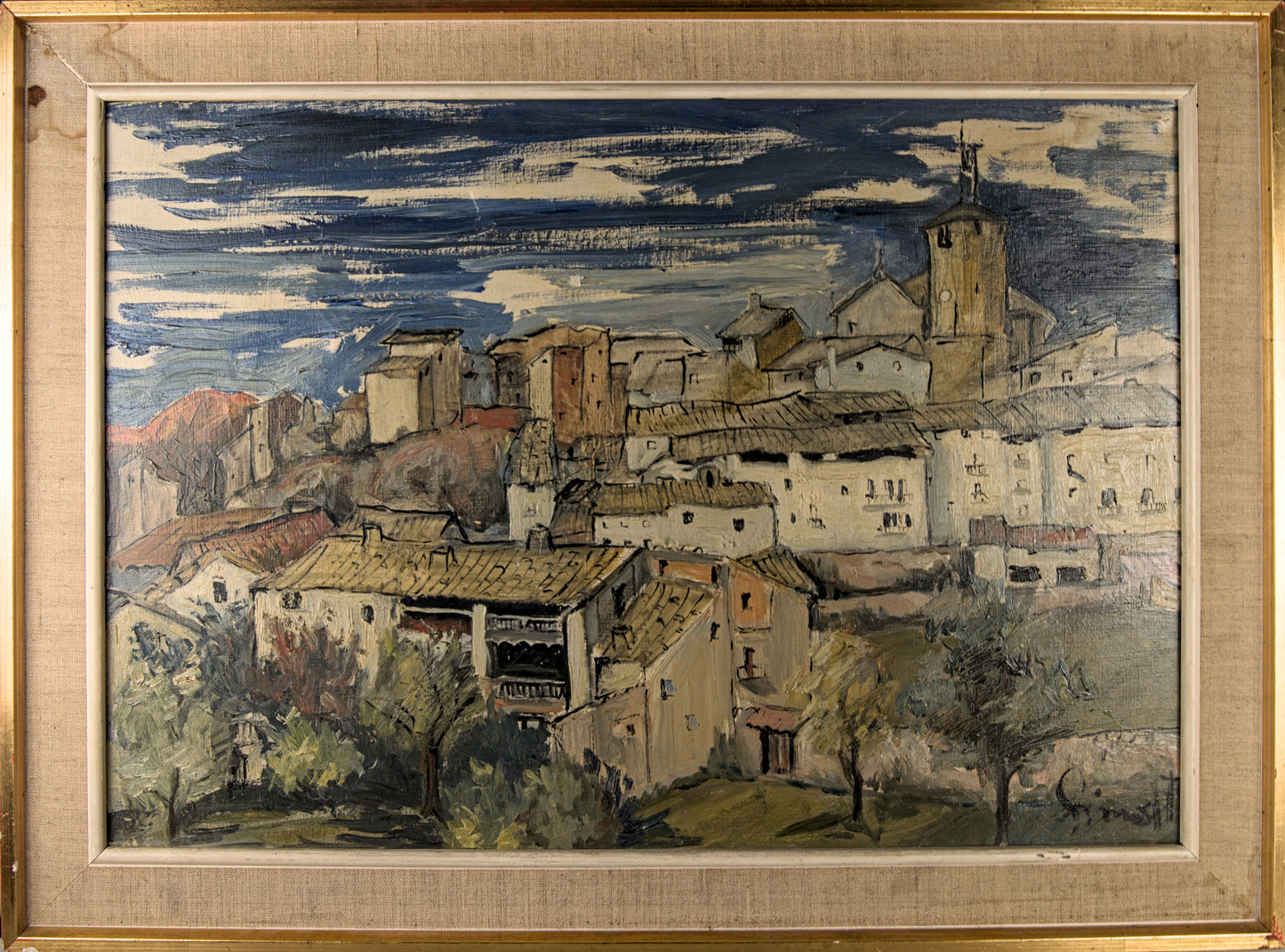 Simolt | Vista del Pueblo de Pinell de Brai (Tarragona) | Óleo sobre Lienzo