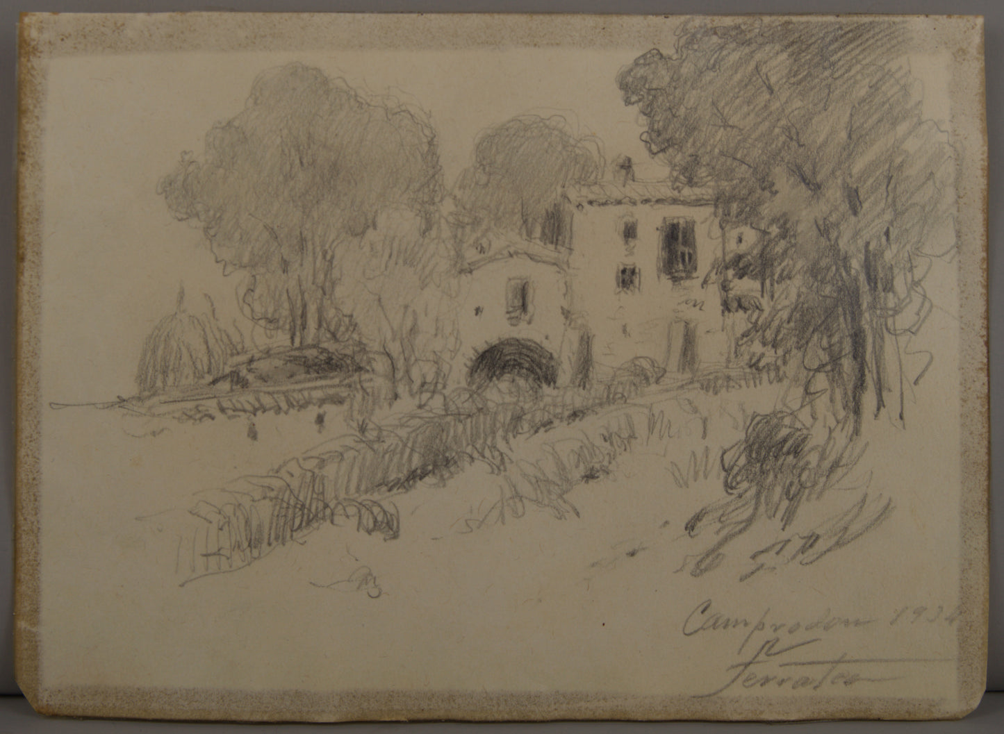 ANTONI DE FERRATER | PAISAJE DE CAMPRODON (1934) | DIBUJO ORIGINAL | NOUCENTISME CATALÁN