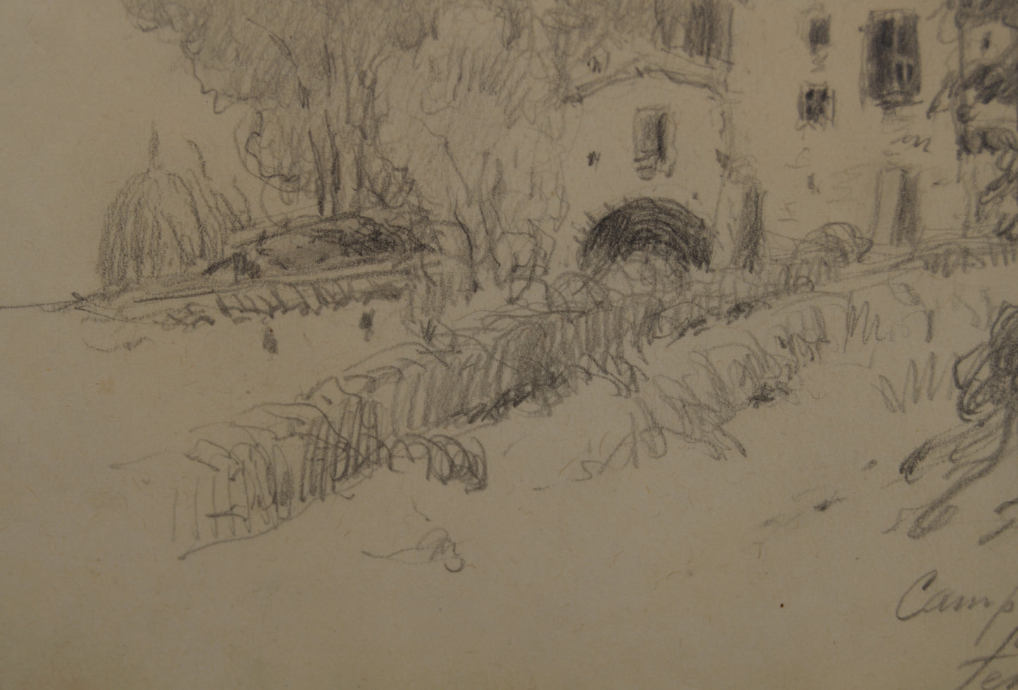 ANTONI DE FERRATER | PAISAJE DE CAMPRODON (1934) | DIBUJO ORIGINAL | NOUCENTISME CATALÁN