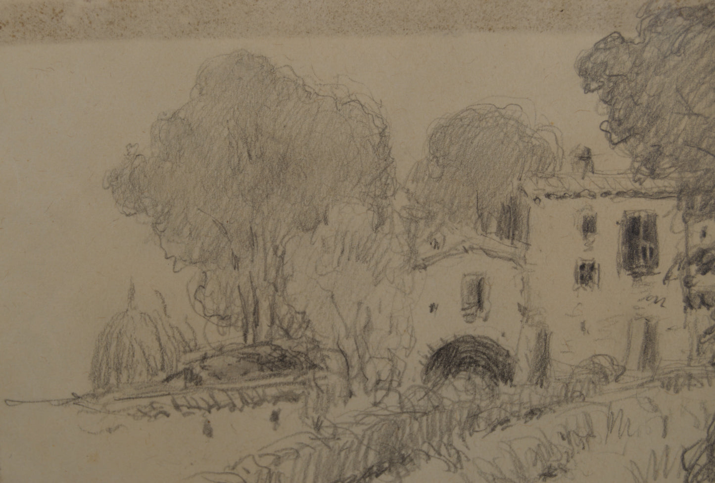 ANTONI DE FERRATER | PAISAJE DE CAMPRODON (1934) | DIBUJO ORIGINAL | NOUCENTISME CATALÁN