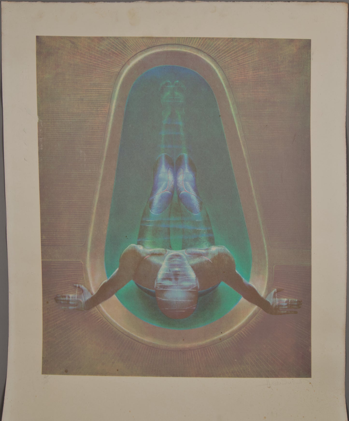 MICHEL HENRICOT | LA DAME DANS LE BAIN | REALISMO FANTÁSTICO | SERIGRAFÍA