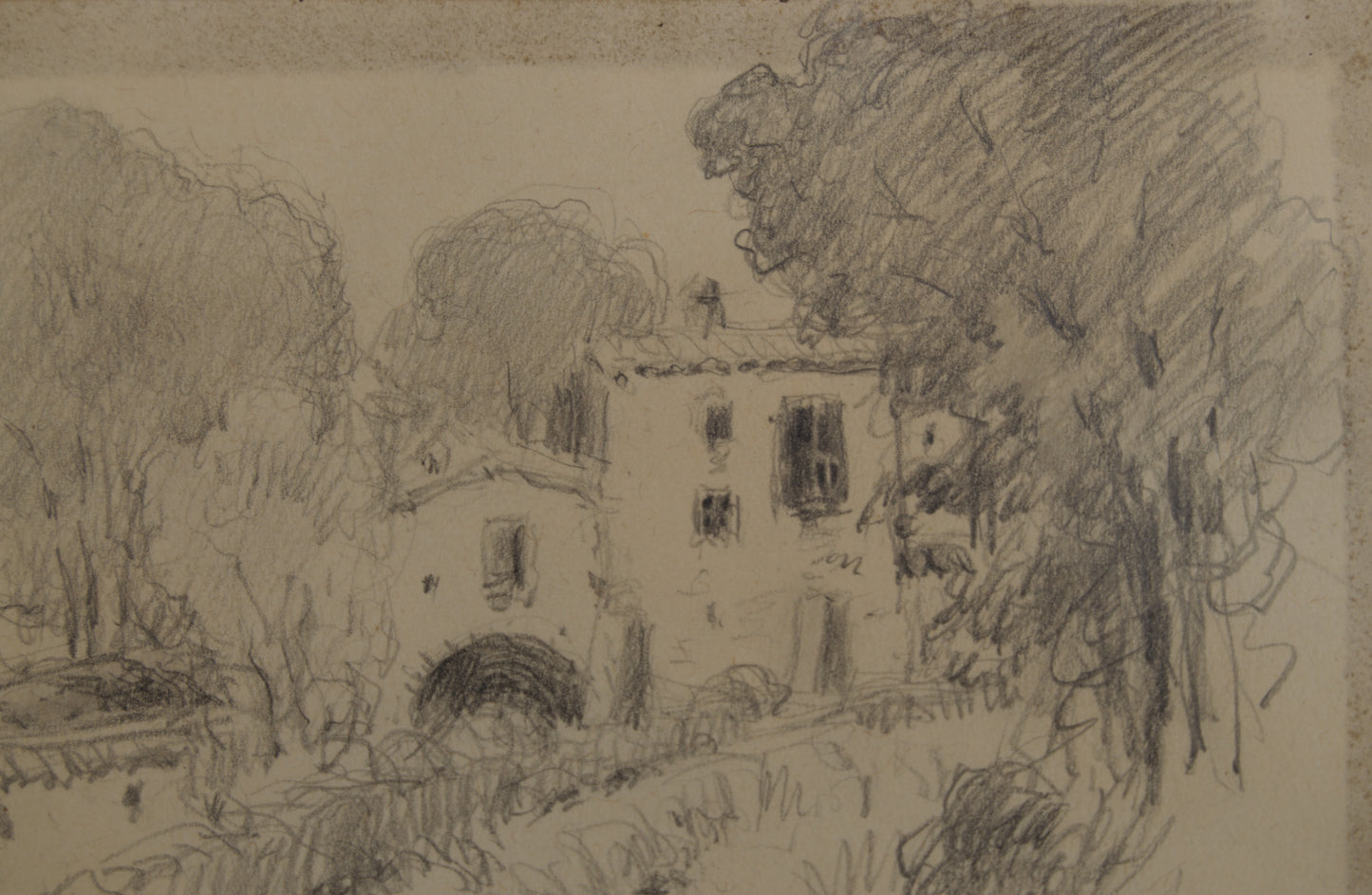 ANTONI DE FERRATER | PAISAJE DE CAMPRODON (1934) | DIBUJO ORIGINAL | NOUCENTISME CATALÁN