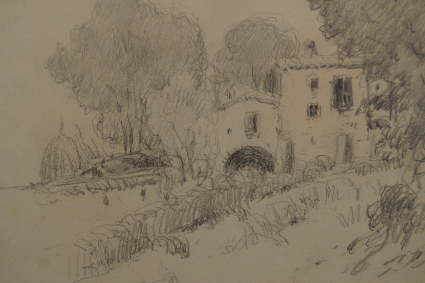 ANTONI DE FERRATER | PAISAJE DE CAMPRODON (1934) | DIBUJO ORIGINAL | NOUCENTISME CATALÁN