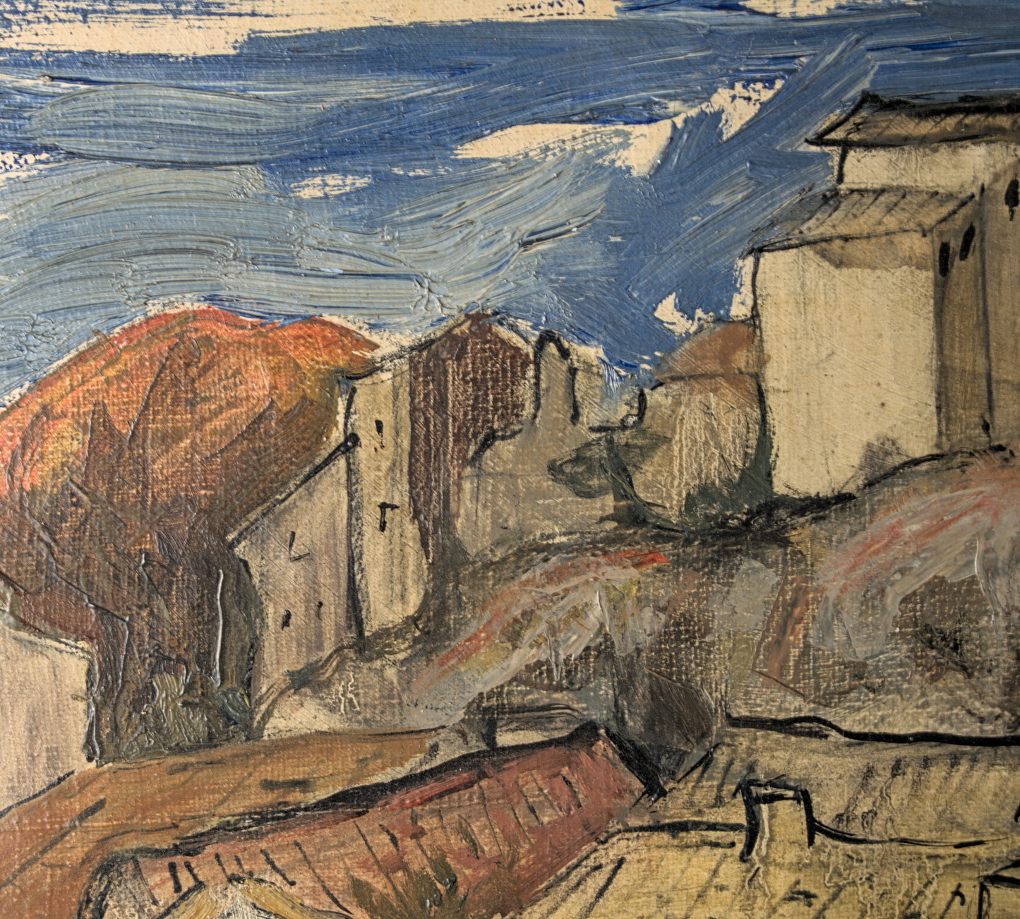 Simolt | Vista del Pueblo de Pinell de Brai (Tarragona) | Óleo sobre Lienzo