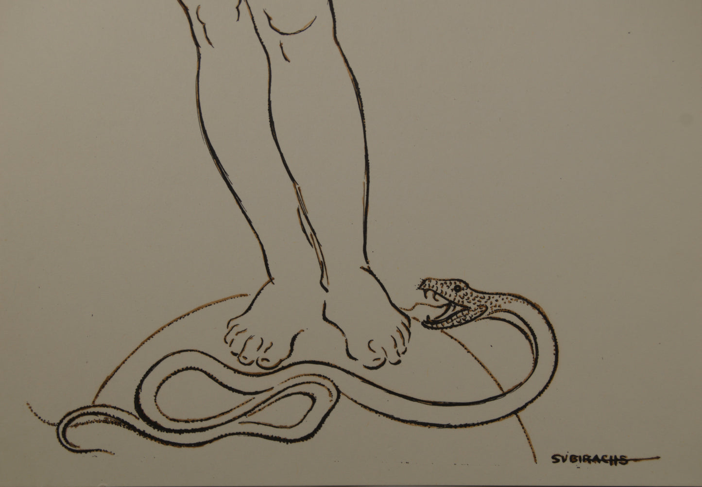 JOSEP MARIA SUBIRACHS | EVA Y LA SERPIENTE (EL PECADO ORIGINAL) | TINTA ORIGINAL | FIGURACIÓN CLÁSICA