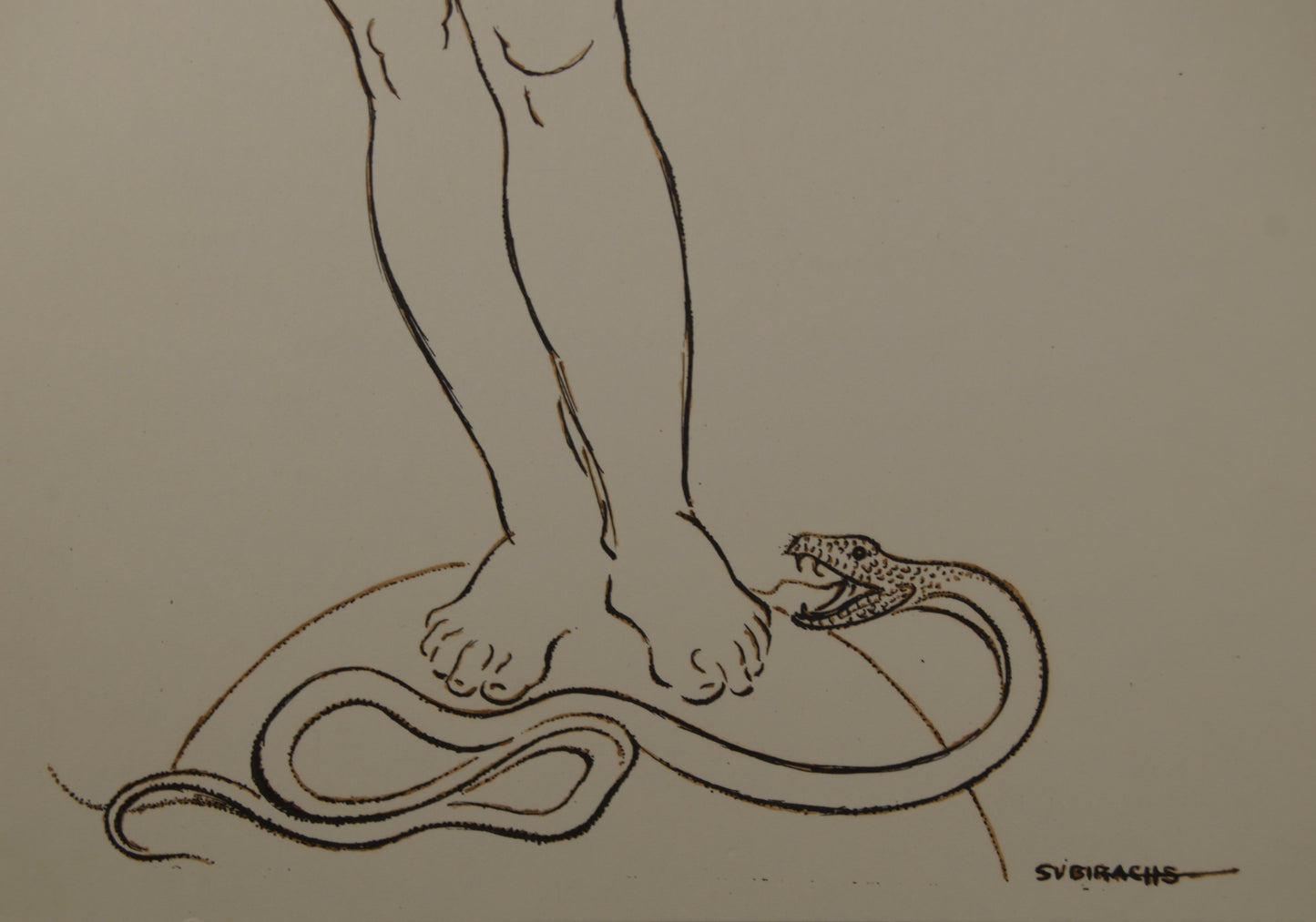 JOSEP MARIA SUBIRACHS | EVA Y LA SERPIENTE (EL PECADO ORIGINAL) | TINTA ORIGINAL | FIGURACIÓN CLÁSICA