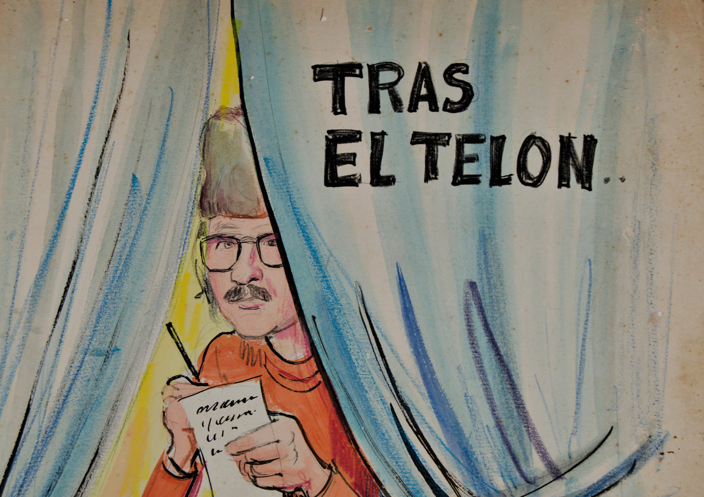 ROFER (ROBERTO FERNÁNDEZ) | TRAS EL TELÓN (CRÓNICA SOVIÉTICA) | ILUSTRACIÓN ORIGINAL DE PRENSA | TÉCNICA MIXTA