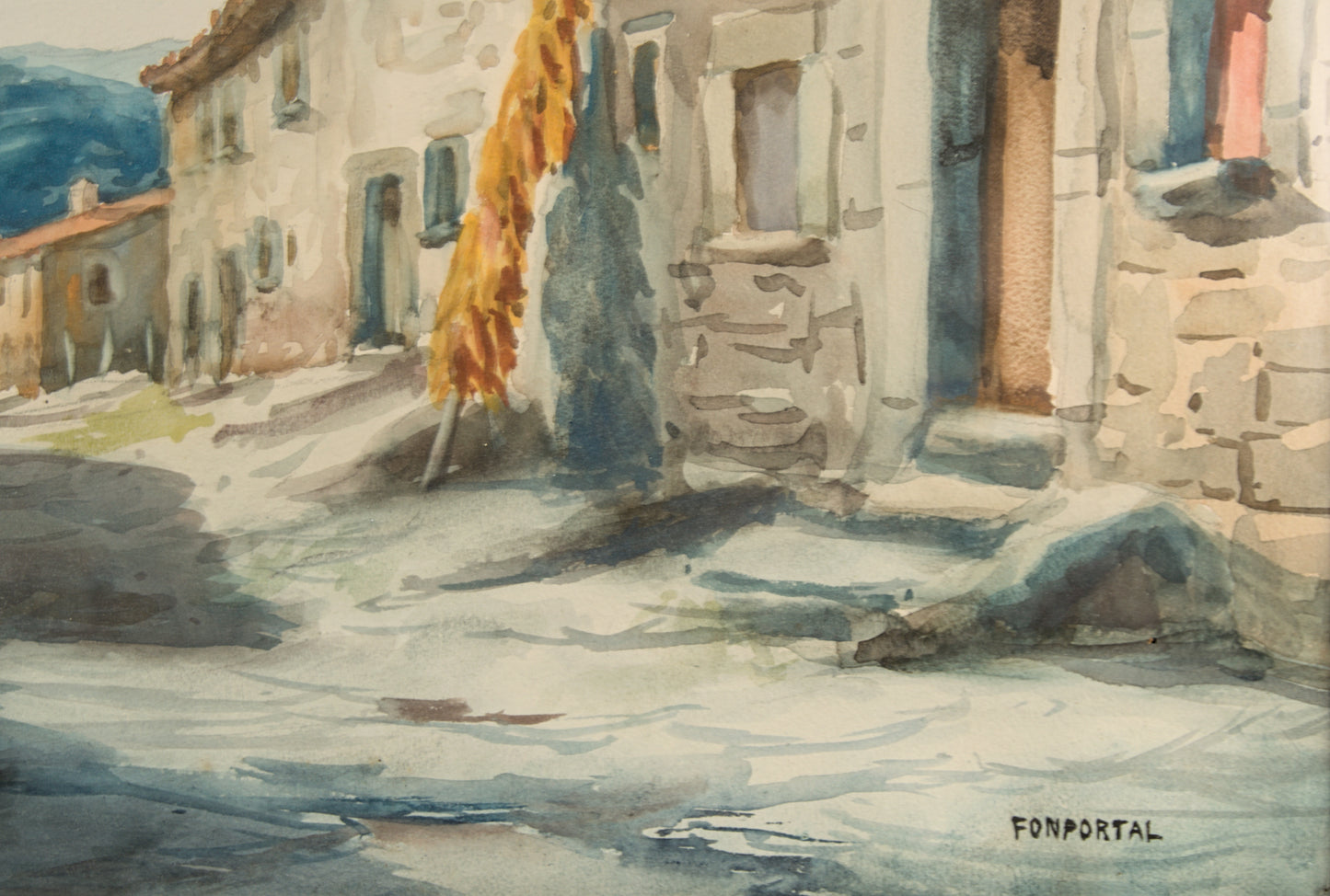 Fonportal | Calle al Sol en Mont-roig del Camp | Acuarela sobre Papel
