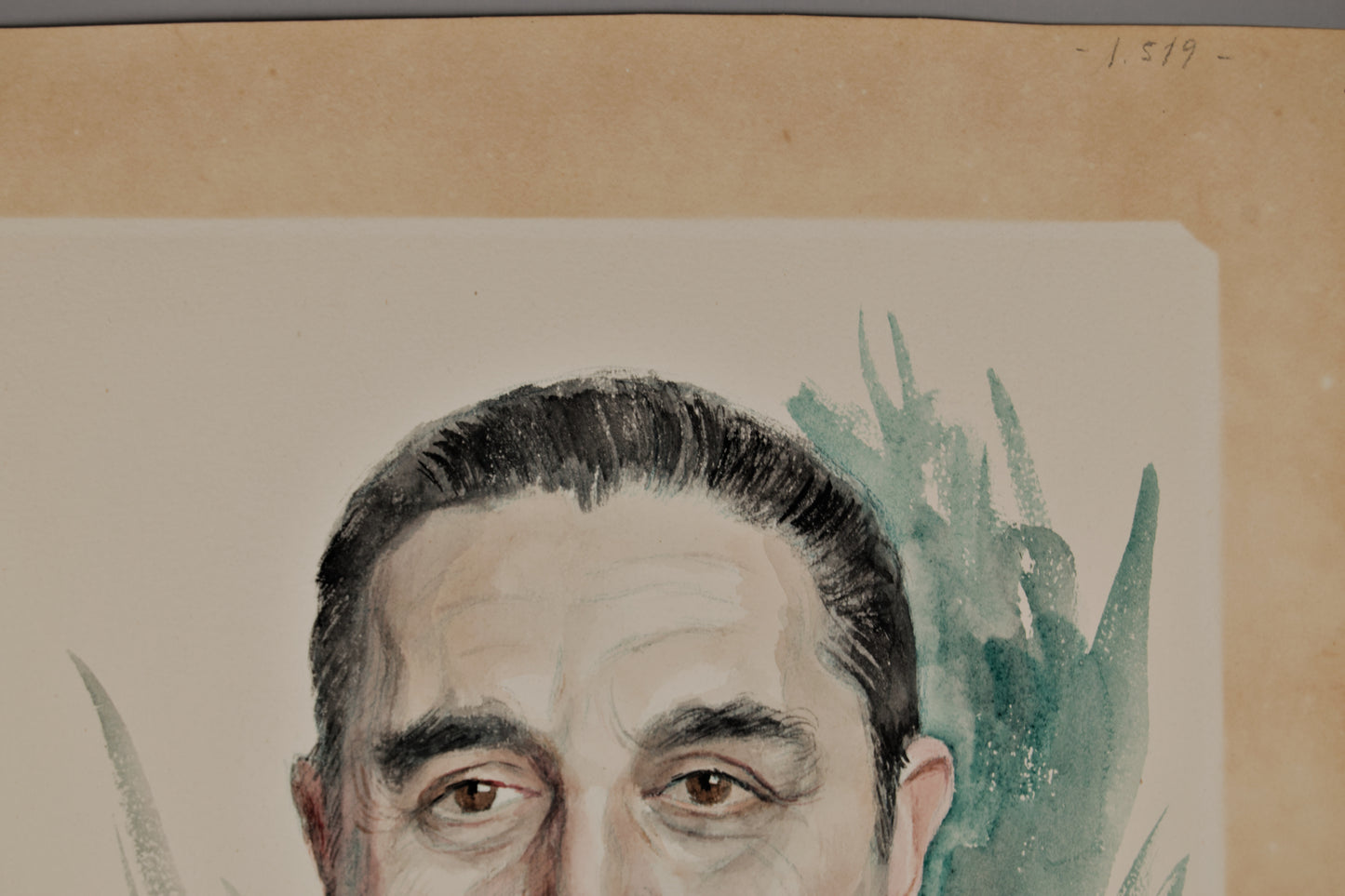 Julio Quesada | Retrato de Carácter (1957) | Acuarela Original sobre Papel