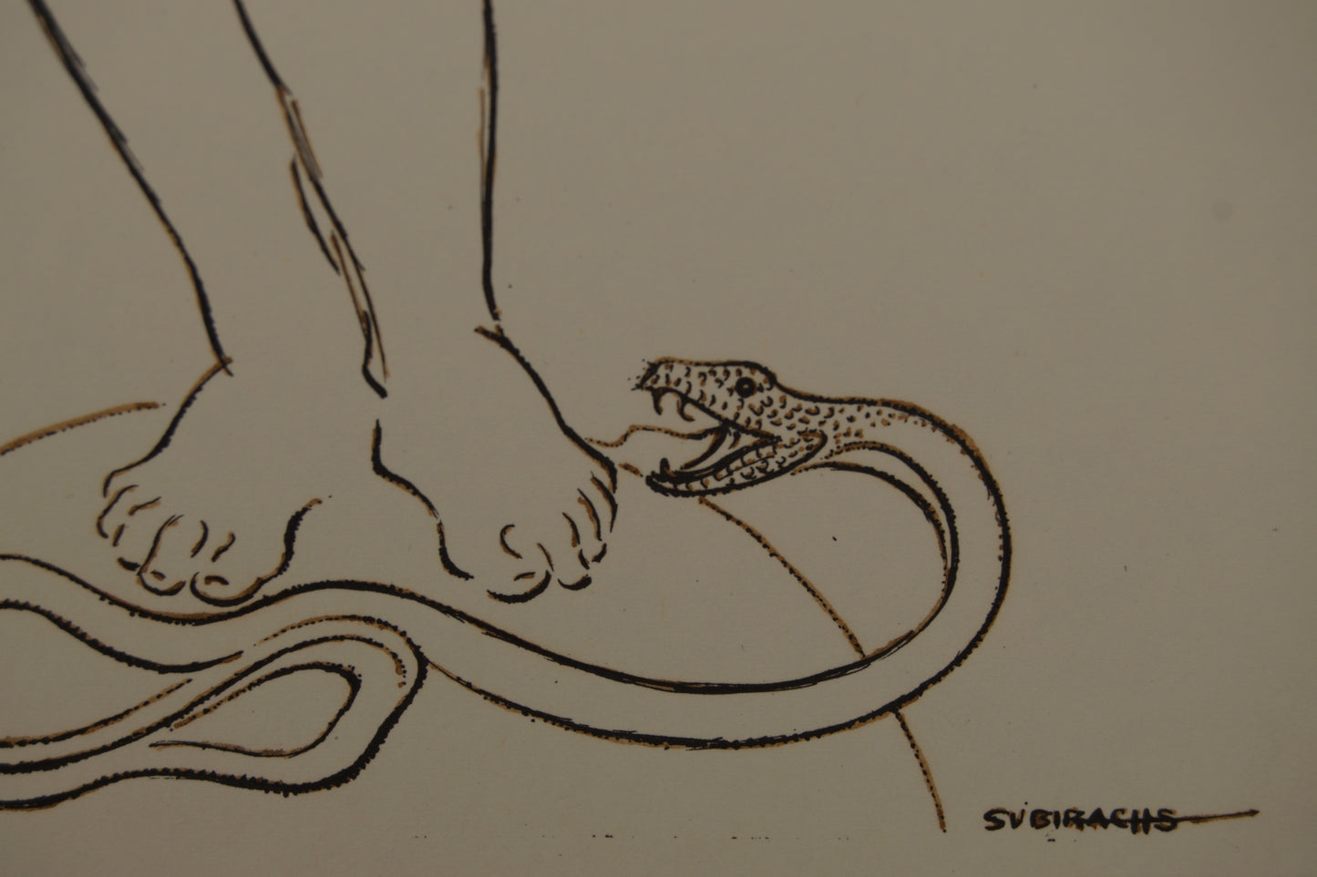 JOSEP MARIA SUBIRACHS | EVA Y LA SERPIENTE (EL PECADO ORIGINAL) | TINTA ORIGINAL | FIGURACIÓN CLÁSICA