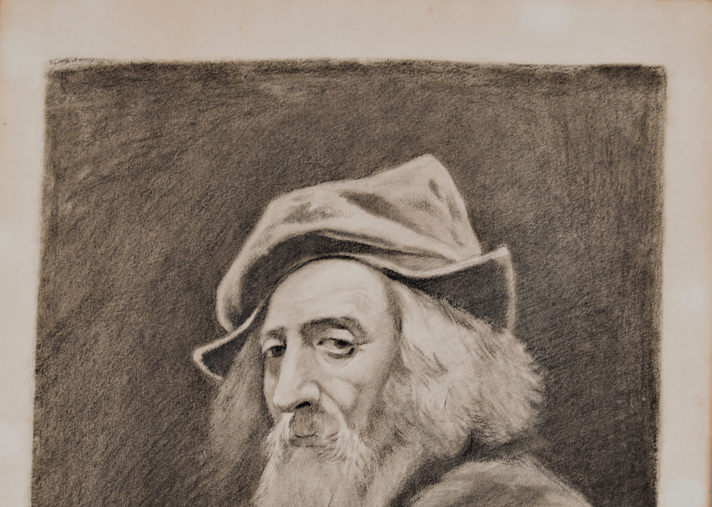 Herminia Creus | El Artista ante el Espejo | Dibujo Original al Carboncillo