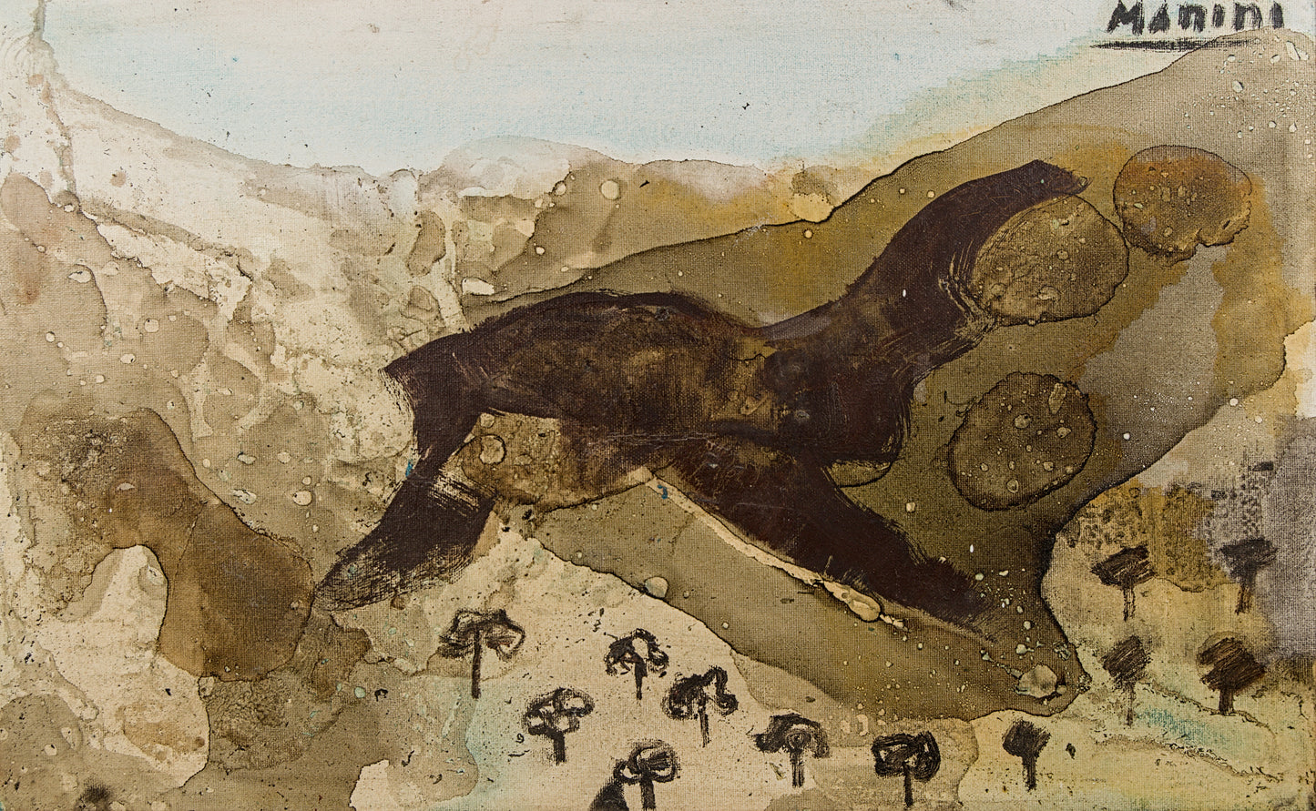 Manini | Paisaje Informal (c. 1981) | Técnica Mixta sobre Lienzo | Informalismo Matérico