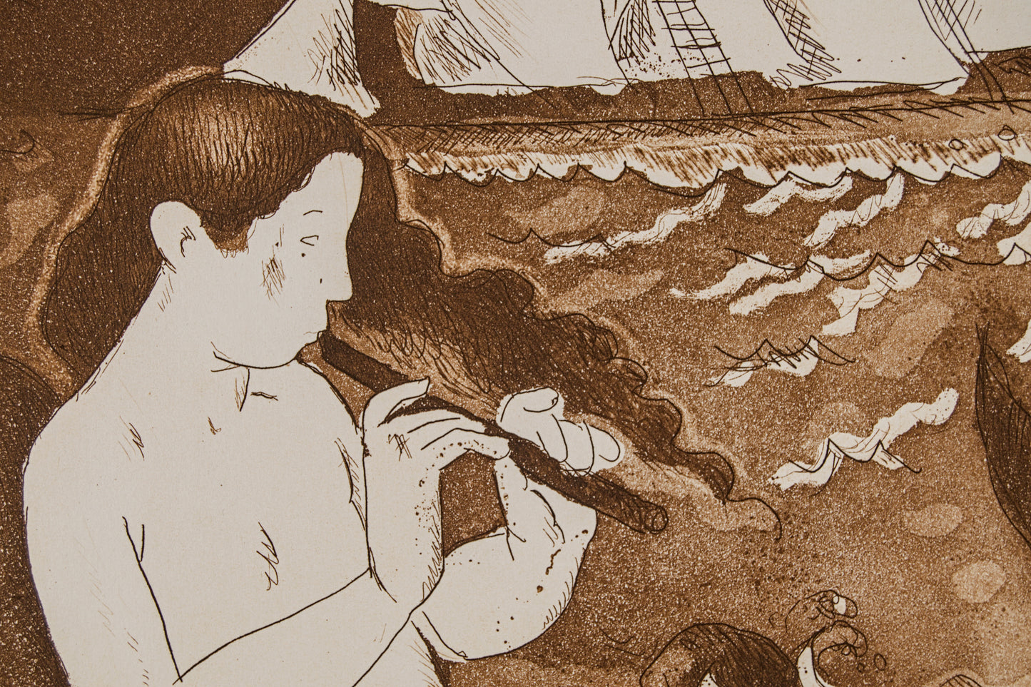J. CARBONELL | LA SIRENA Y EL VELERO (MITOLOGÍA) | PRUEBA DE AUTOR (P.A.) | EDICIÓN BANCA MAS SARDÀ