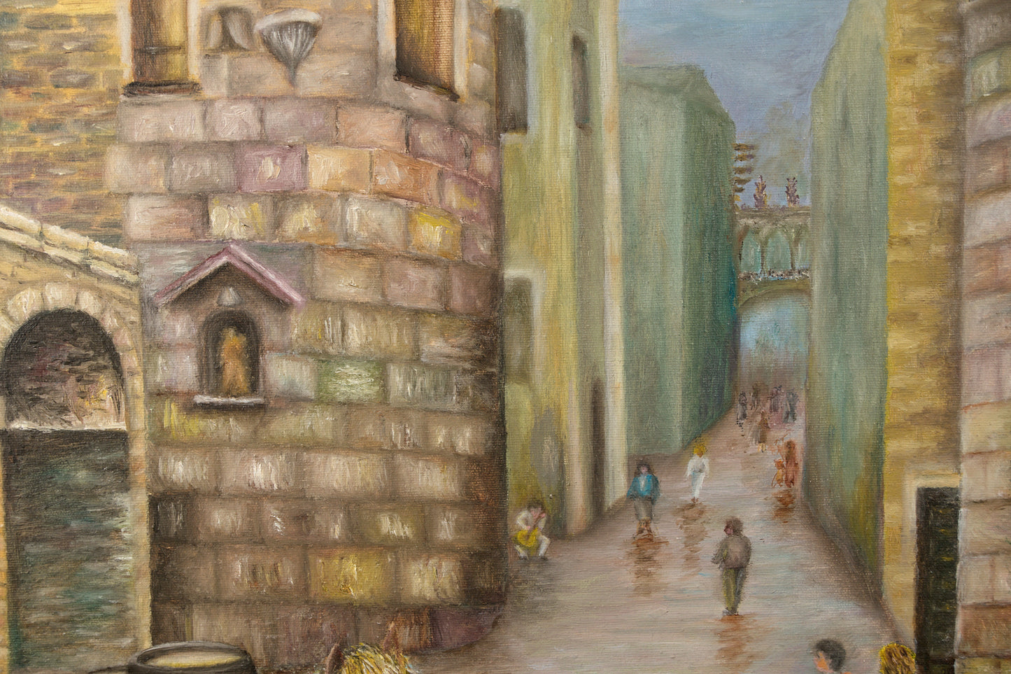 Antonio Huerta Blanco | Plaça Nova y Torres Romanas (Barcelona) | Óleo sobre Lienzo | 2000