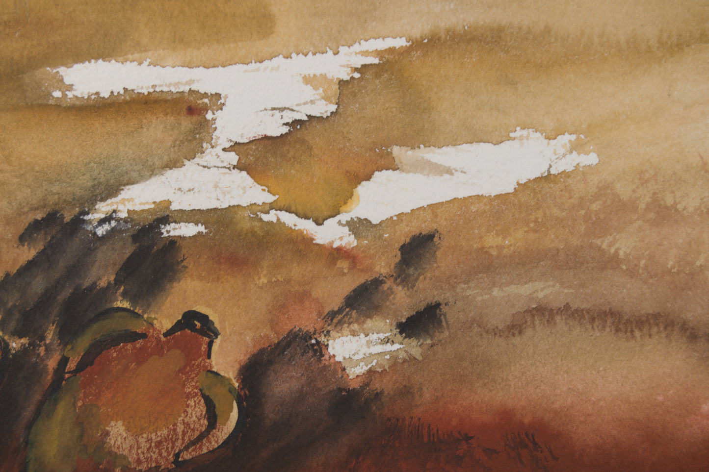 XAVIER UBACH | BODEGÓN CON DOS JARRONES | ACUARELA ORIGINAL | ESCUELA CATALANA