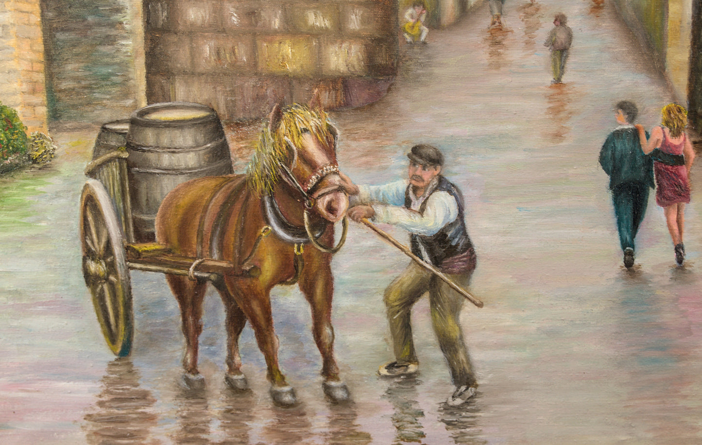 Antonio Huerta Blanco | Plaça Nova y Torres Romanas (Barcelona) | Óleo sobre Lienzo | 2000
