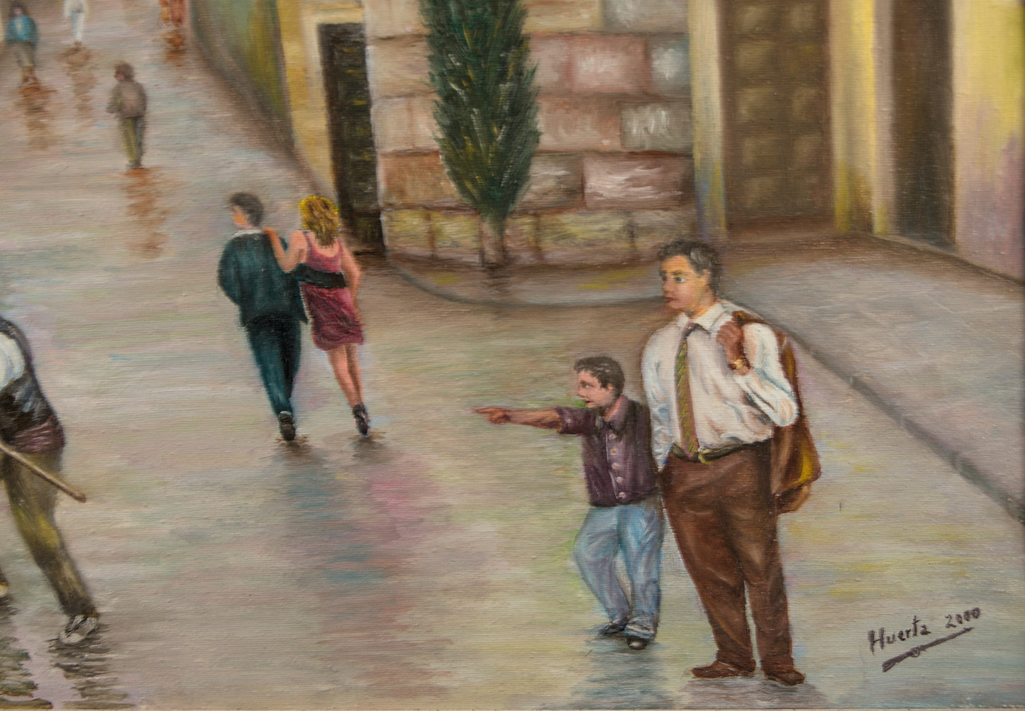 Antonio Huerta Blanco | Plaça Nova y Torres Romanas (Barcelona) | Óleo sobre Lienzo | 2000