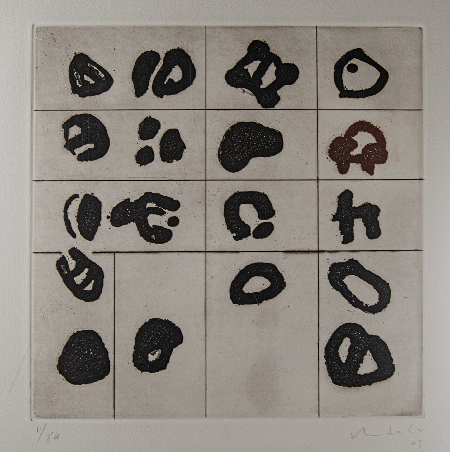 HERNÁN ARDILA | COMPOSICIÓN ABSTRACTA (2003) | GRABADO CONTEMPORÁNEO | AGUAFUERTE Y PUNTA SECA