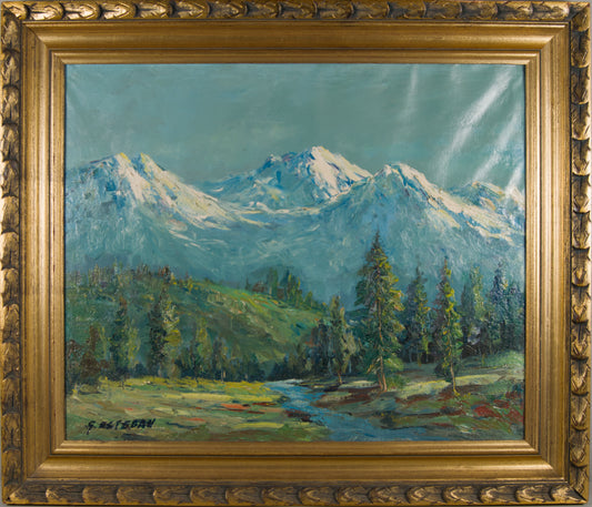 ESTEBAN GRUNWALD ALSGE | WINTERLANDSCHAFT MIT SCHNEE | UNGARISCH-SPANISCHE SCHULE (20. JAHRHUNDERT) | ÖL AUF LEINWAND