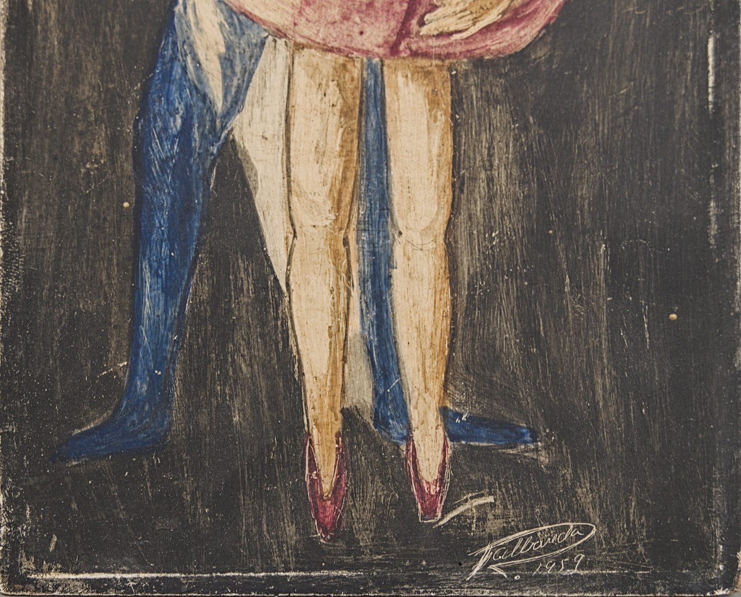 FALLAREDA | PAREJA DE BALLET (1959) | ÓLEO SOBRE TABLA | ESCUELA CATALANA