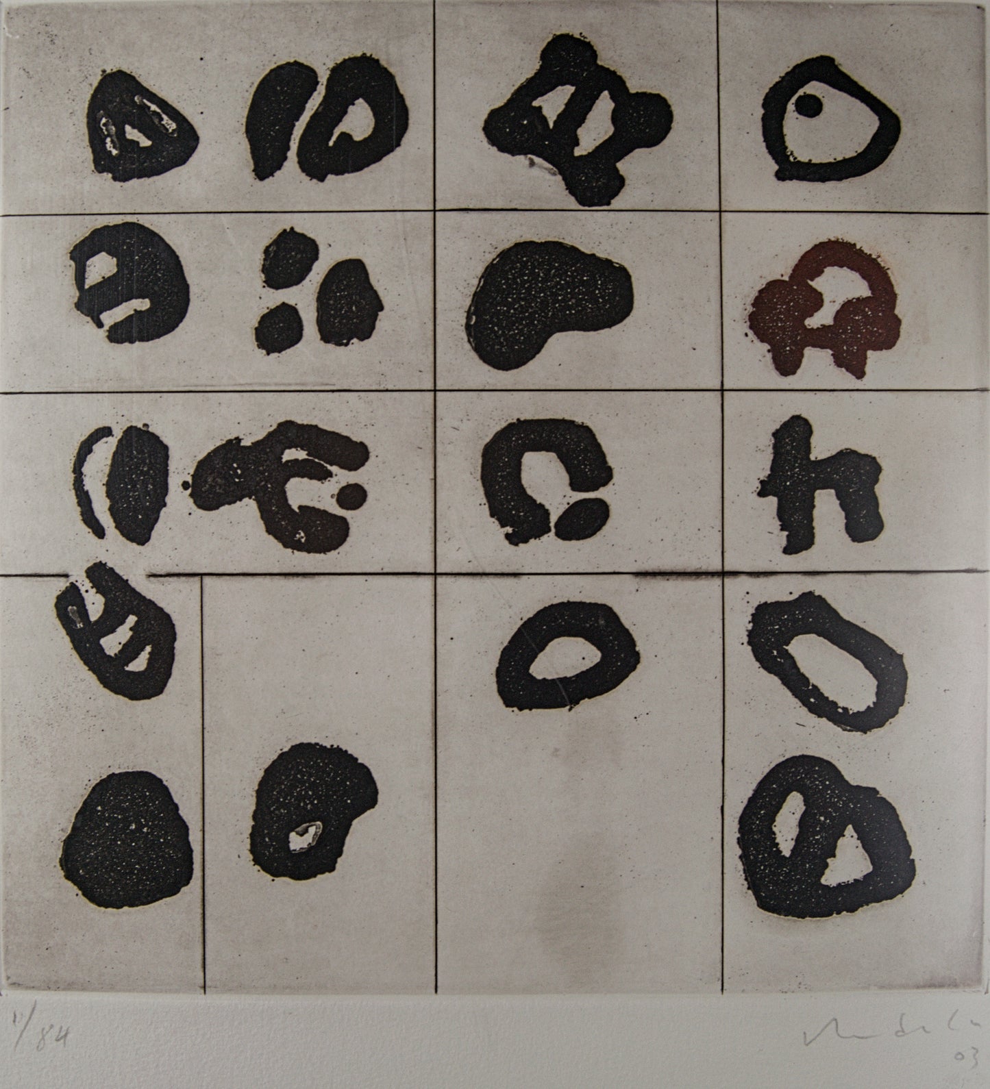 HERNÁN ARDILA | COMPOSICIÓN ABSTRACTA (2003) | GRABADO CONTEMPORÁNEO | AGUAFUERTE Y PUNTA SECA