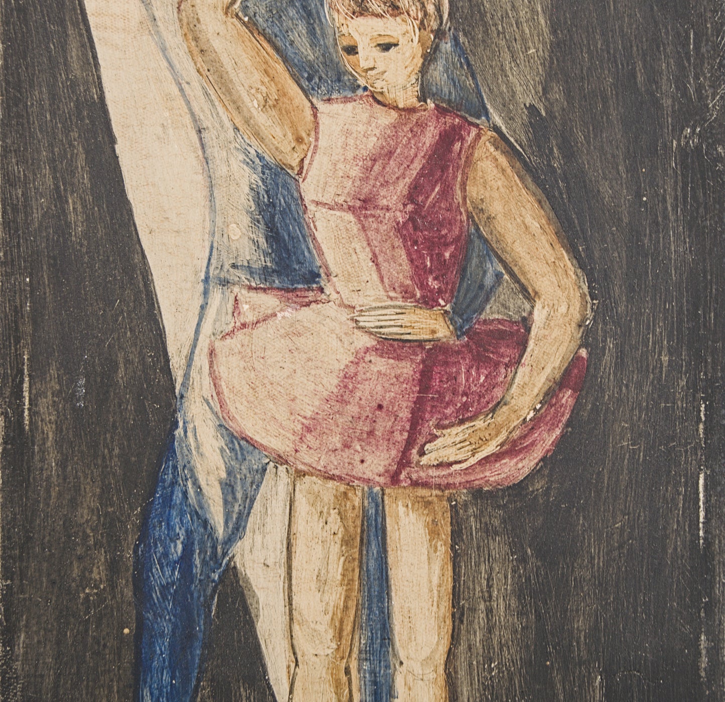 FALLAREDA | PAREJA DE BALLET (1959) | ÓLEO SOBRE TABLA | ESCUELA CATALANA