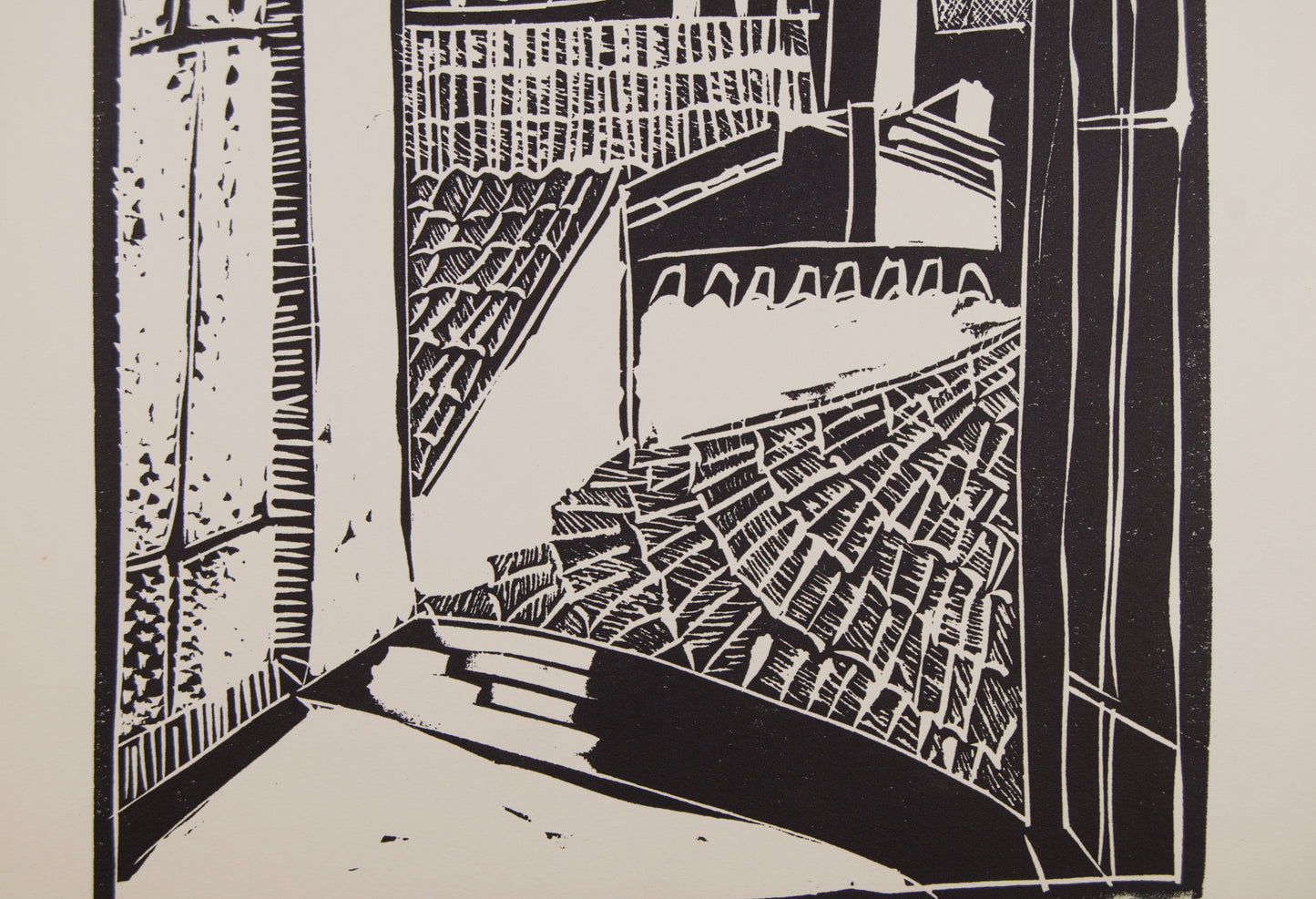 ANTONIO SANTOS | VILAFRANCA (1975) | LINOGRABADO ORIGINAL (15/25) | GRÁFICA CONTEMPORÁNEA