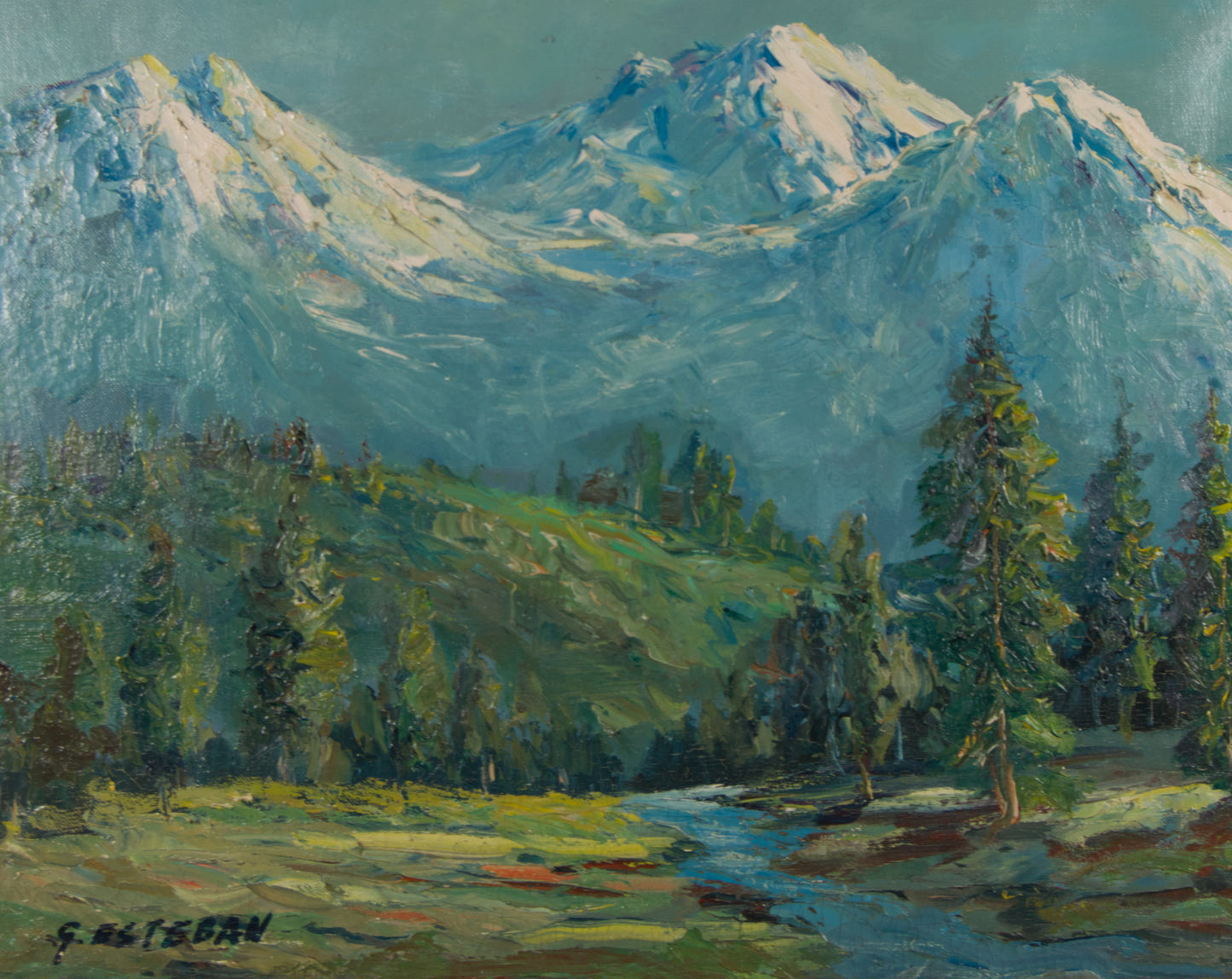 ESTEBAN GRUNWALD ALSGE | WINTERLANDSCHAFT MIT SCHNEE | UNGARISCH-SPANISCHE SCHULE (20. JAHRHUNDERT) | ÖL AUF LEINWAND