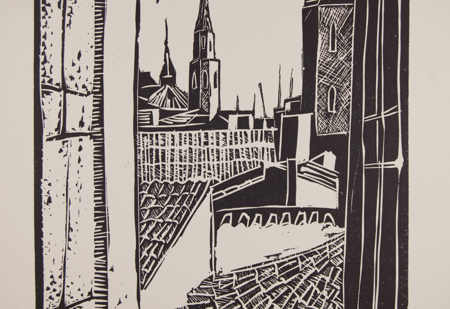 ANTONIO SANTOS | VILAFRANCA (1975) | LINOGRABADO ORIGINAL (15/25) | GRÁFICA CONTEMPORÁNEA