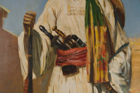 Spanische Schule des 20. Jahrhunderts | „Der Hüter des Maghreb“ | Kostümierter Orientalismus | Öl auf Leinwand