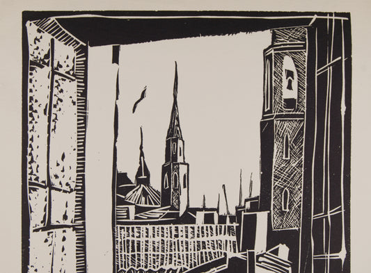 ANTONIO SANTOS | VILAFRANCA (1975) | LINOGRABADO ORIGINAL (15/25) | GRÁFICA CONTEMPORÁNEA