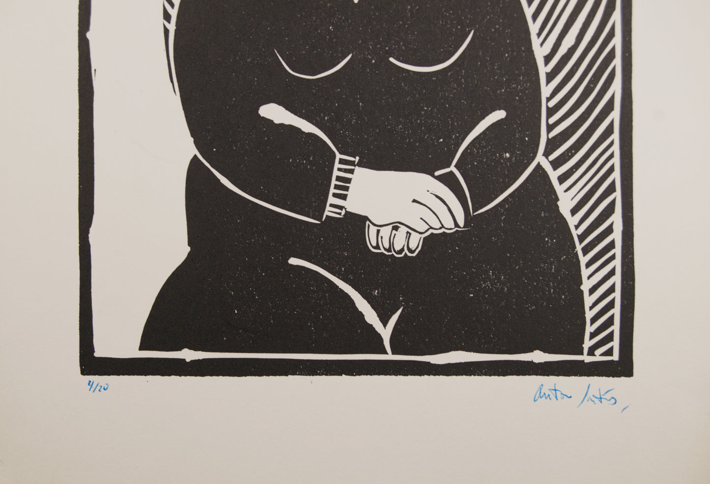 ANTONIO SANTOS | RETRATO DE MUJER (4/20) | LINOGRABADO ORIGINAL | GRÁFICA CONTEMPORÁNEA