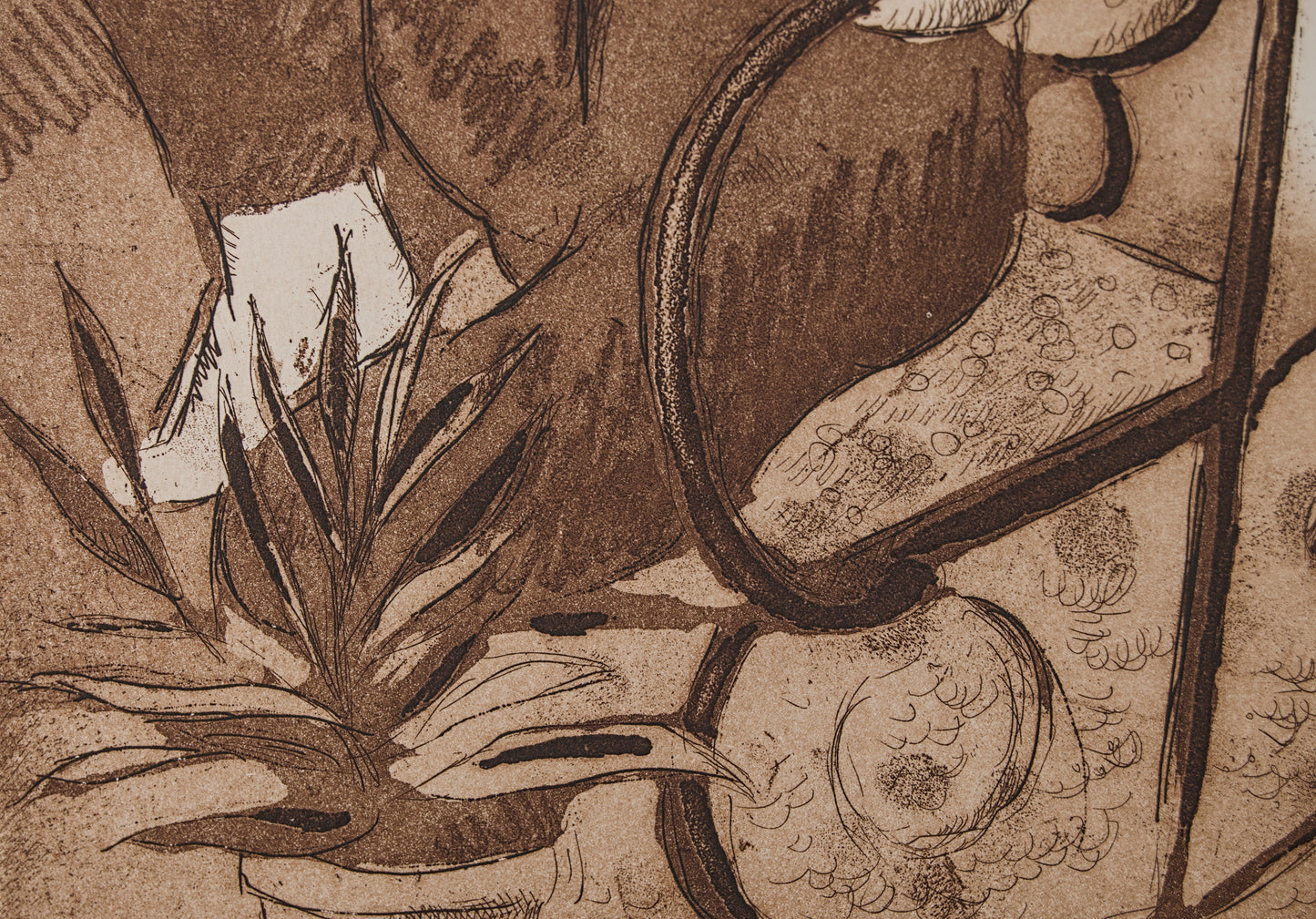 J. CARBONELL | MUJER EN MECEDORA (LA SIESTA) | PRUEBA DE AUTOR (P.A.) | AGUAFUERTE EN SEPIA